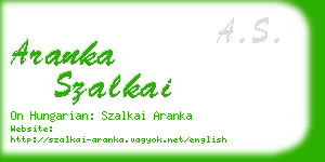 aranka szalkai business card